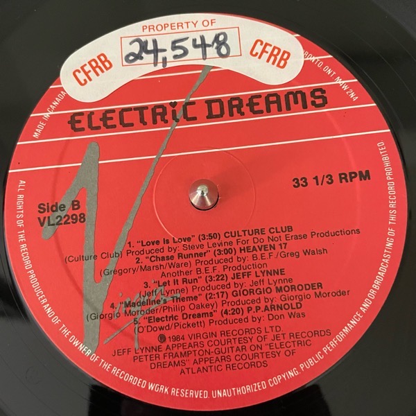 Electric Dreams/Original Soundtrack From The Film Café Vinilo