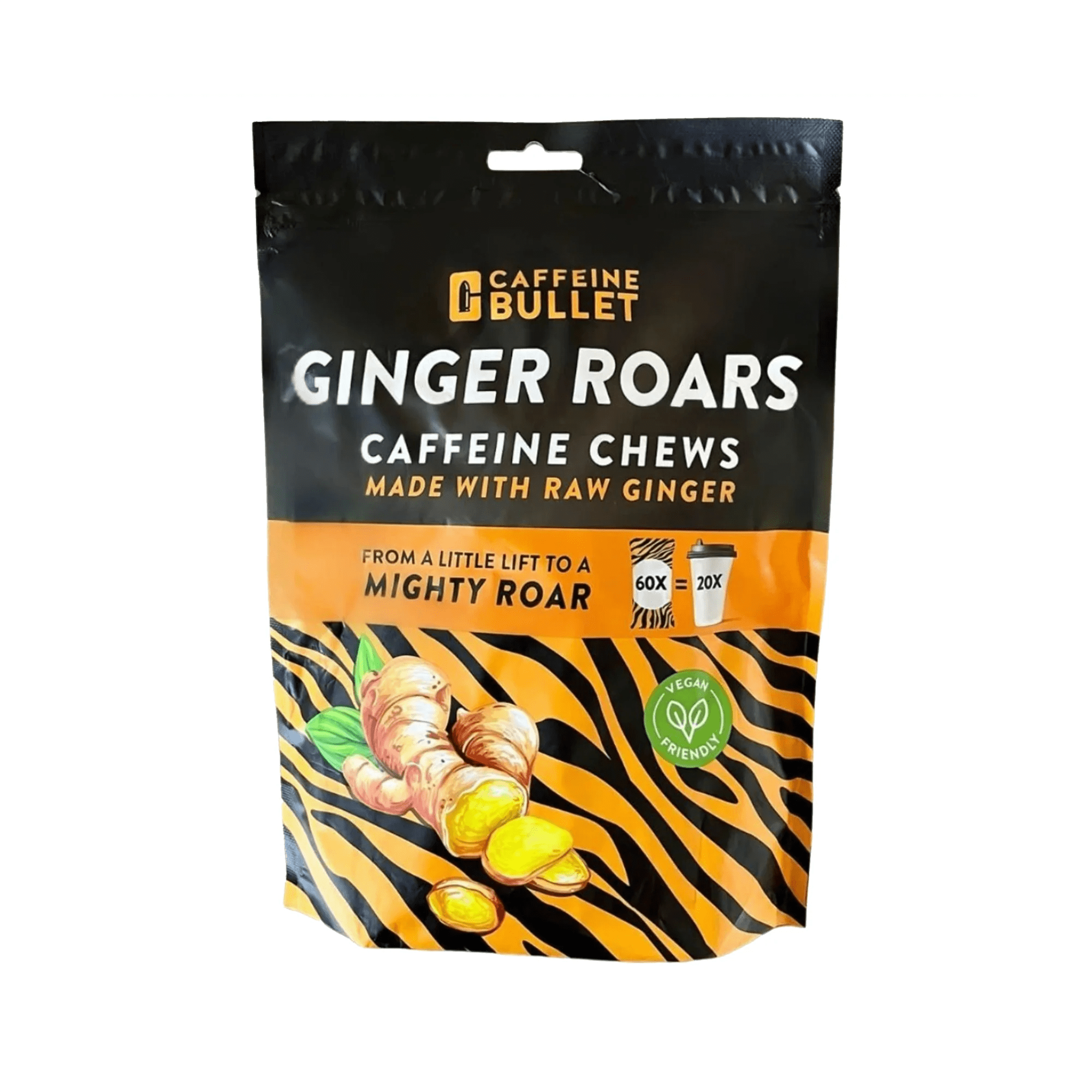 Ginger Roars Energy Chews Caffeine Bullet