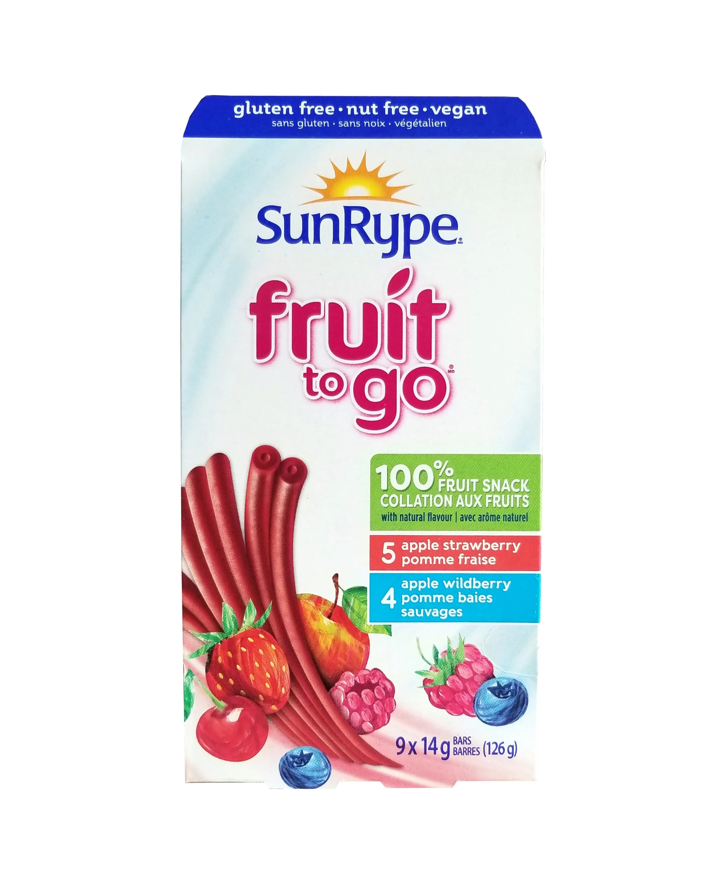 SunRype Fruit to Go Fruit Bars, Apple Strawberry & Apple Wildberry