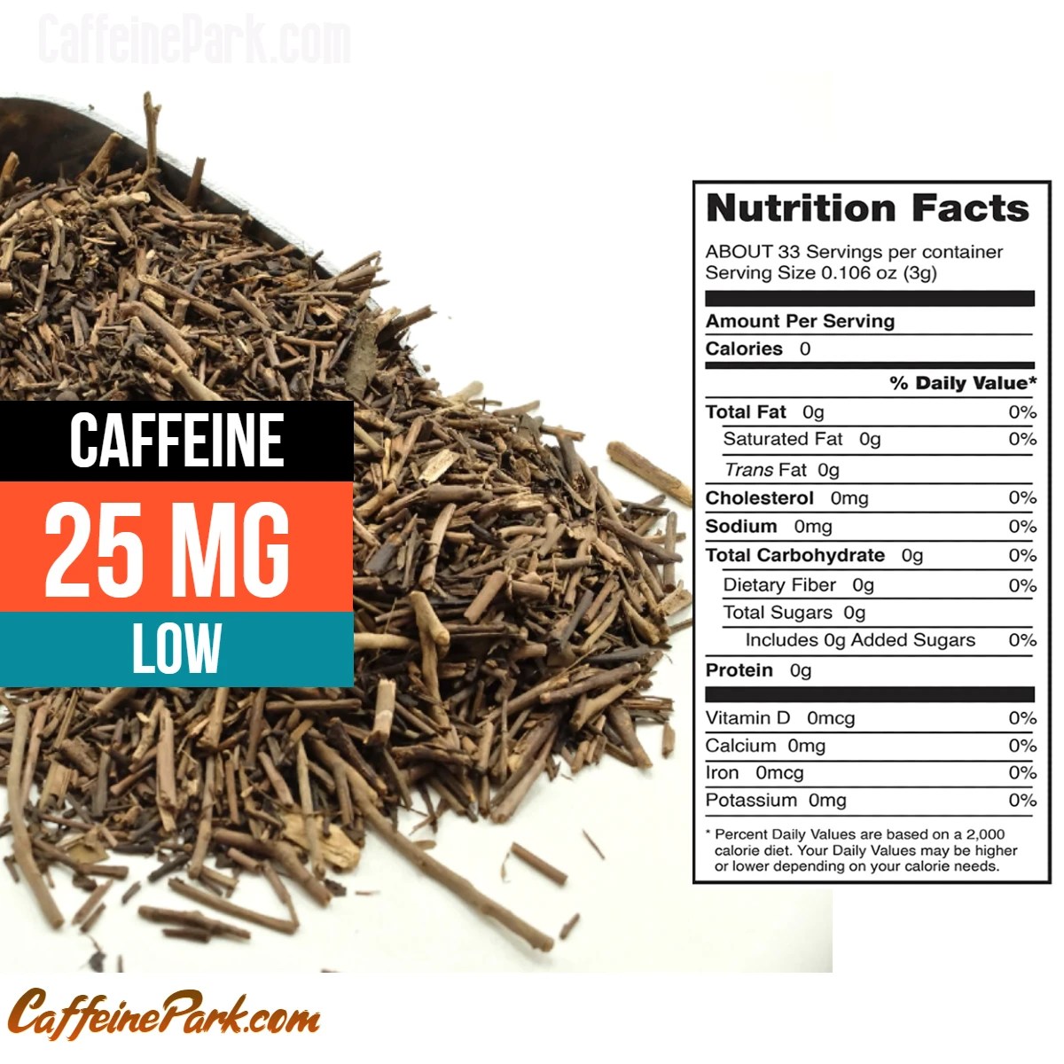 How much caffeine is in Kukicha Tea (Twig)?