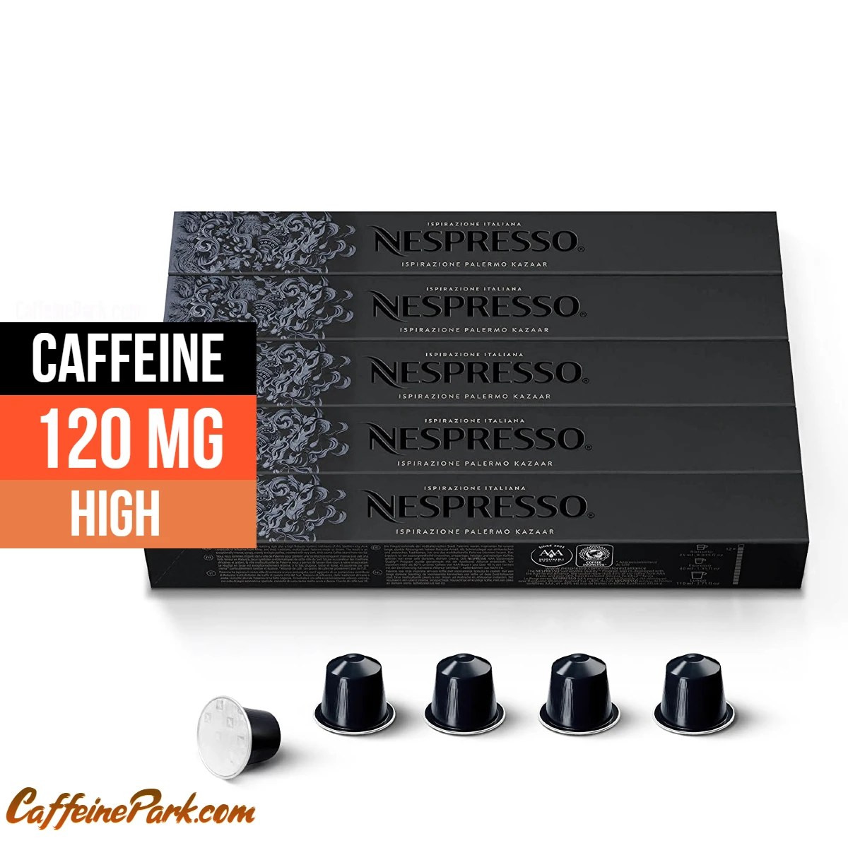 How much caffeine is in an Kazaar Nespresso Capsule?
