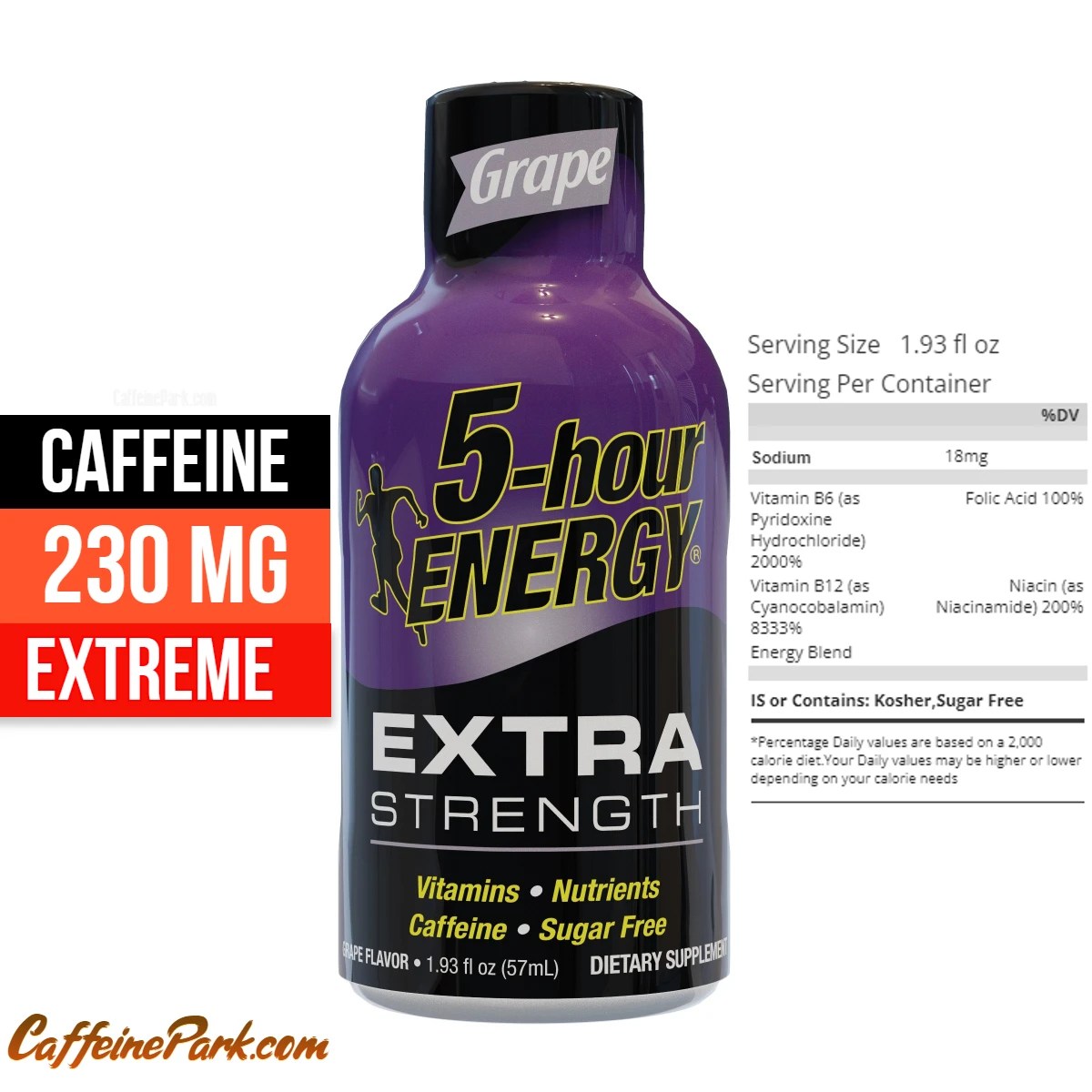 5 Hour Energy Extra Strength Caffeine Content How Much is in?