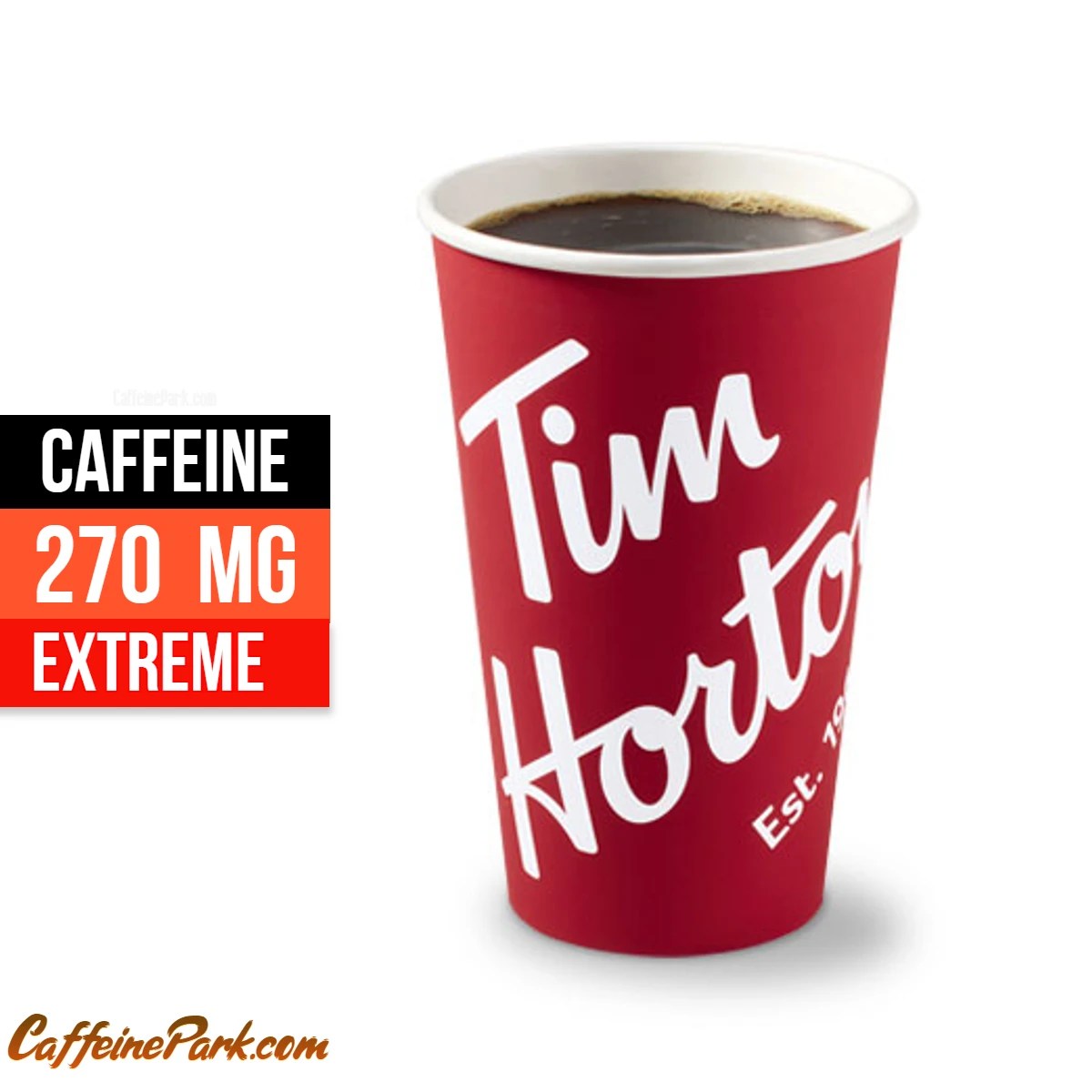 Tim Hortons Coffee Caffeine Content How Much is in Large cup?
