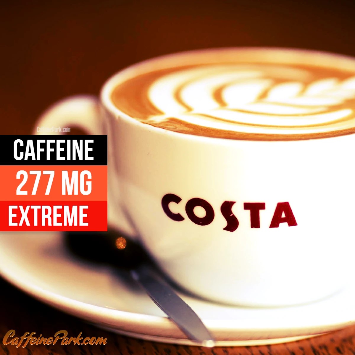 Costa Coffee Caffeine Content How Much is in a cup sizes?