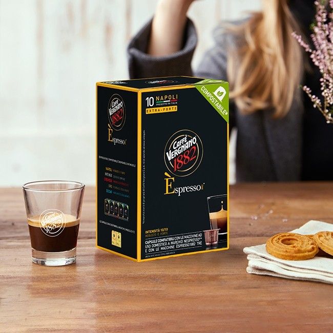 Pack 10 Napoli Èspresso 1882 Compatibili Nespresso Caffè Vergnano