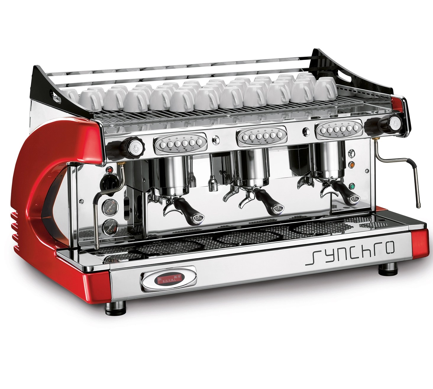 Synchro 3Group Traditional Espresso Machine Red