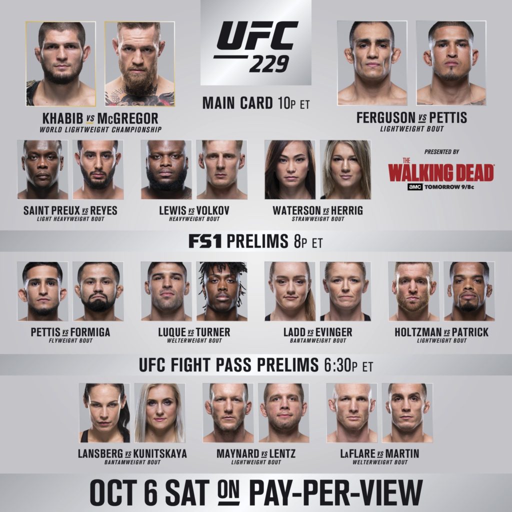 UFC 229 Quick Results