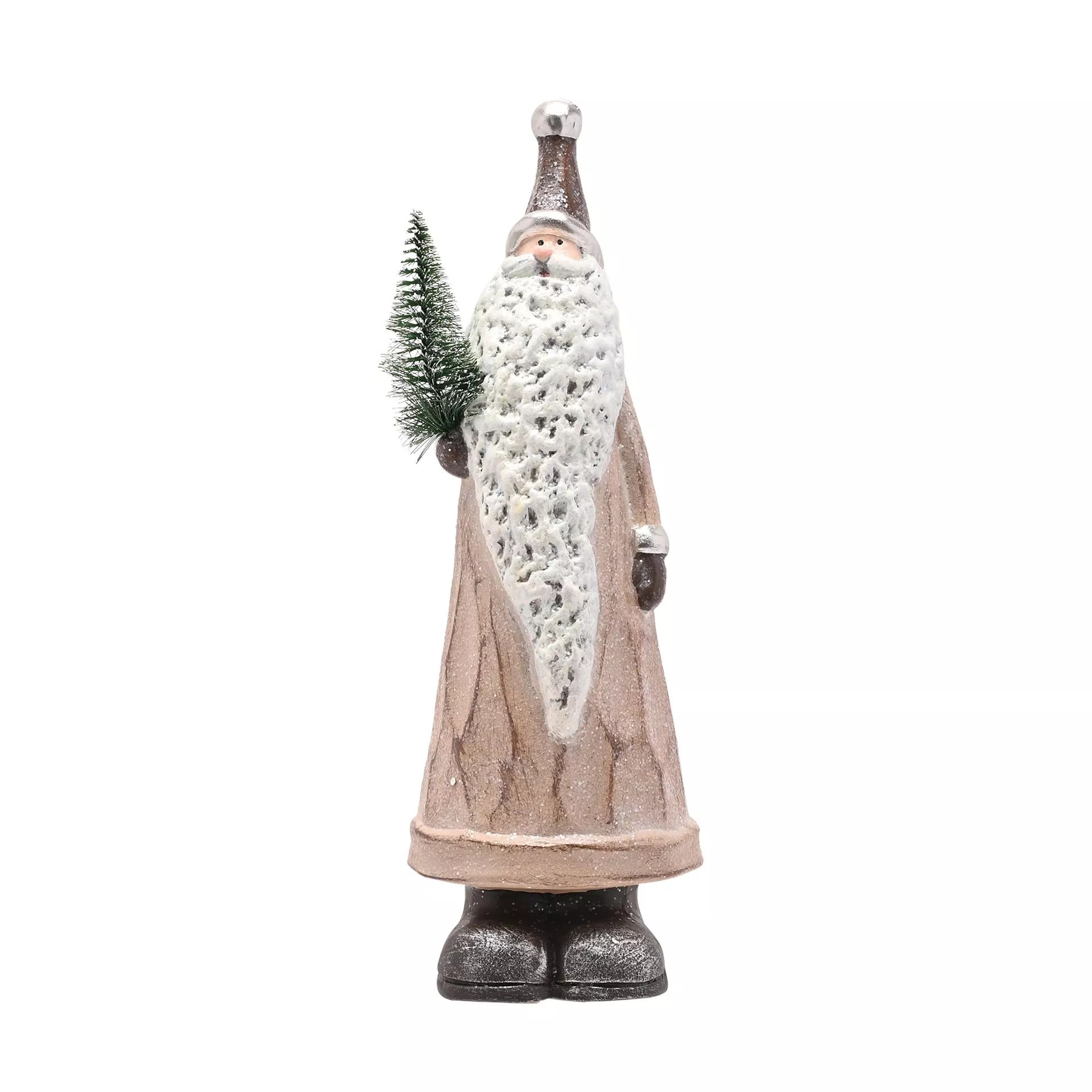 Terracotta Santa 26cm With Christmas Tree Widdop and Co.