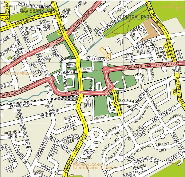 Photographs and map of Airdrie Clock Tower, Town Centre, Savings Bank