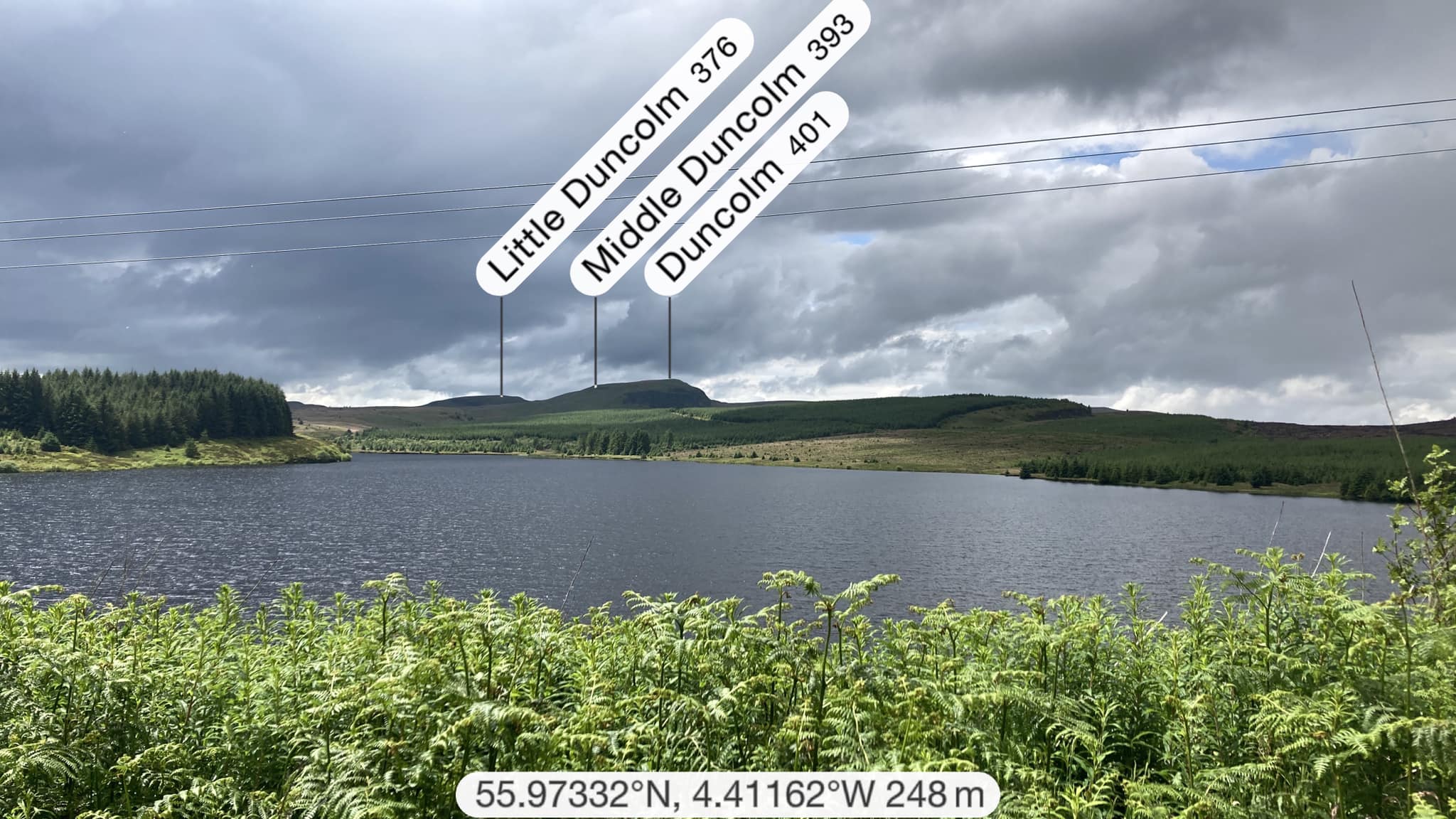 Photographs and map of a walk across Dumbarton Muir to Kilmannan Reservoir in the Kilpatrick Hills
