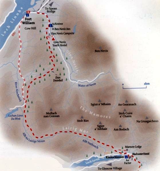 The West Highland Way Photographs and map of the Trail End in Fort