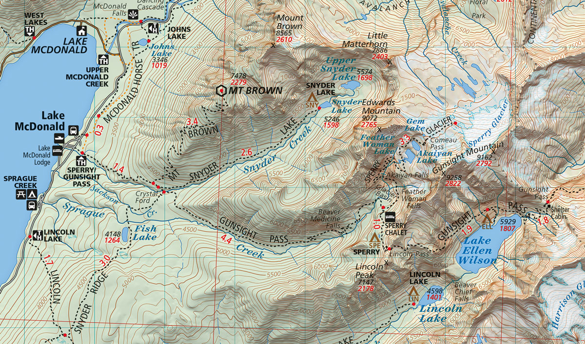 Glacier and Waterton Lakes National Park Map