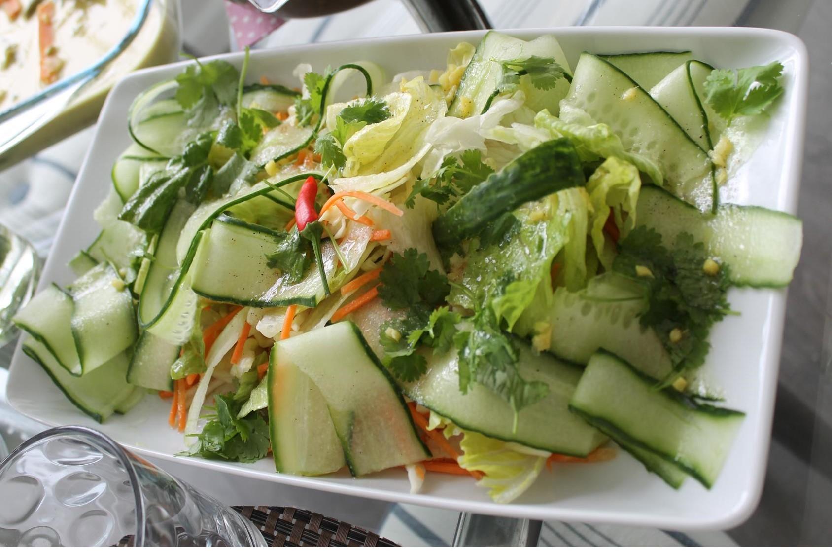 Fresh Coriander & Cucumber Salad Cairo Cooking