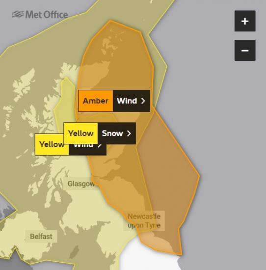 Now Red Amber Weather Warning Raised to Red For East Including