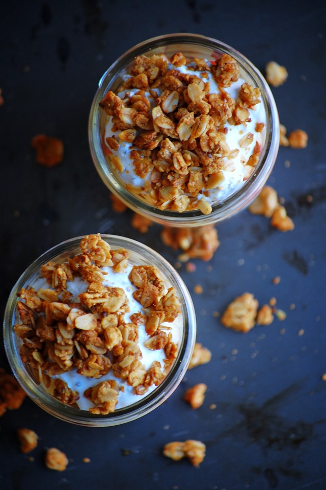 4INGREDIENT APPLE + PEANUT BUTTER GRANOLA CHIA SEED PARFAIT cait's plate