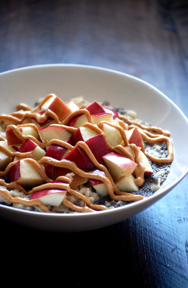 peanut butter apple chia seed oatmeal cait's plate