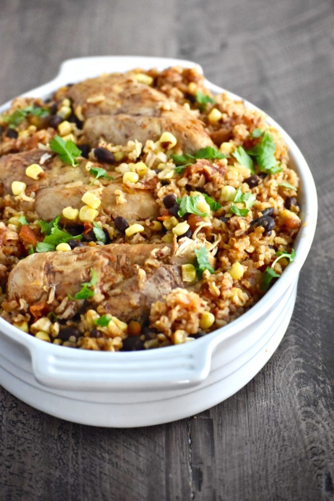 onepot chipotle chicken, black bean and rice cait's plate