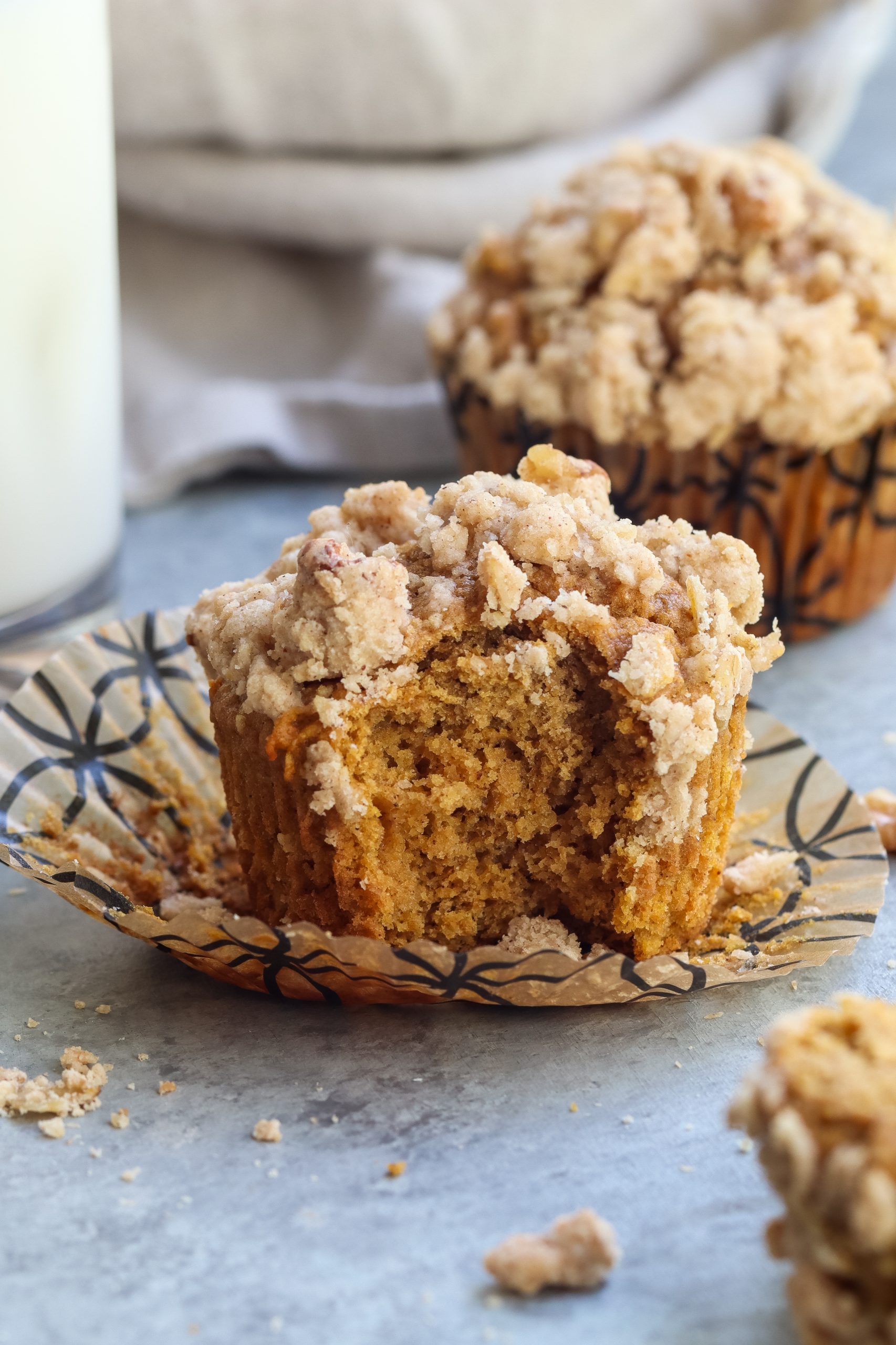 whole grain pumpkin apple streusel muffins cait's plate
