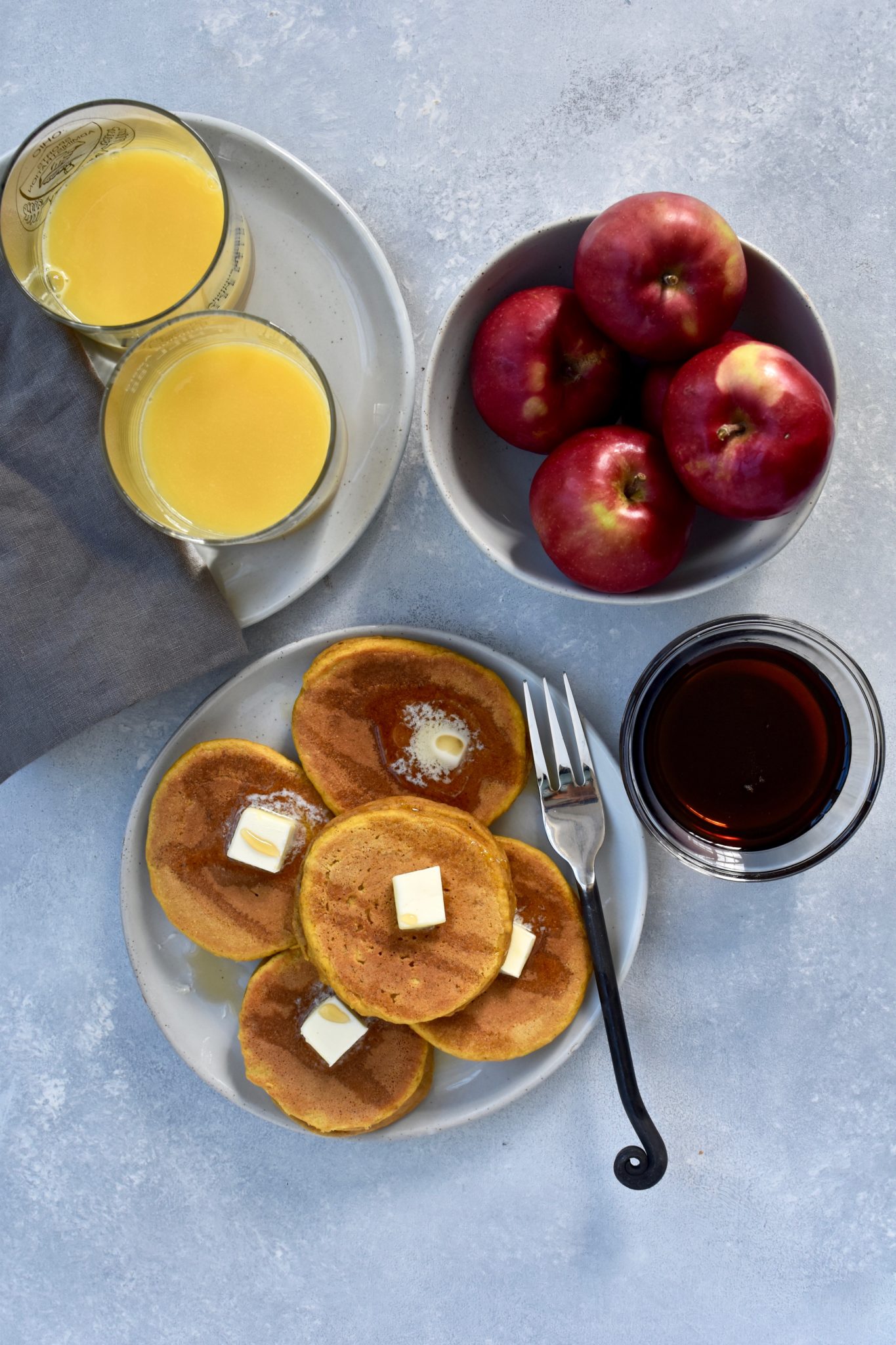 whole grain peanut butter pumpkin pancakes cait's plate