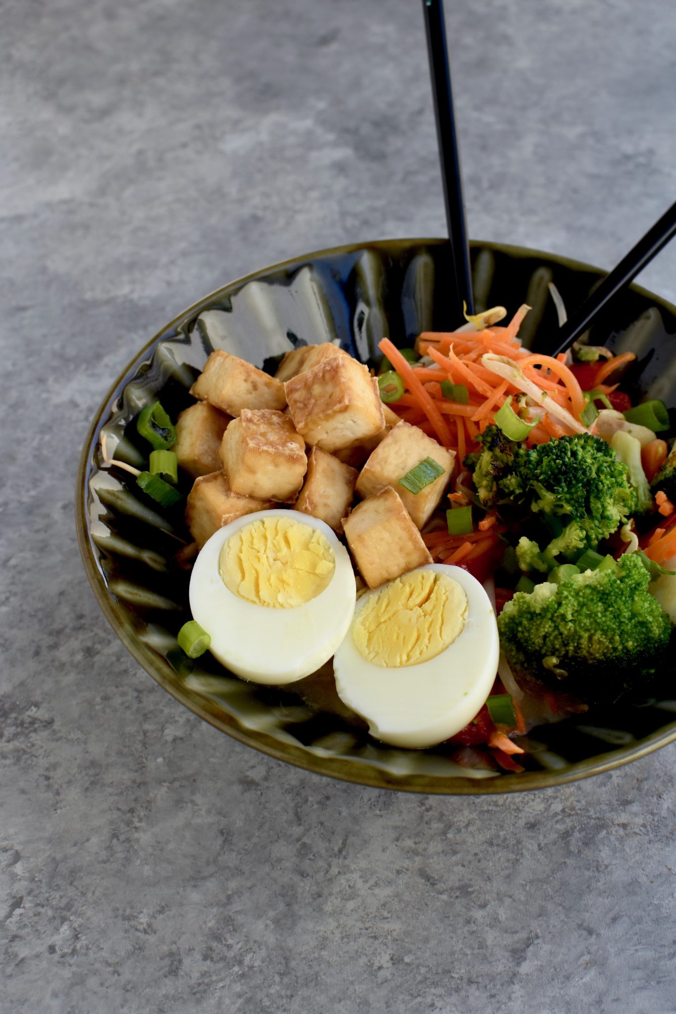 super simple veggiepacked ramen with roasted tofu cait's plate
