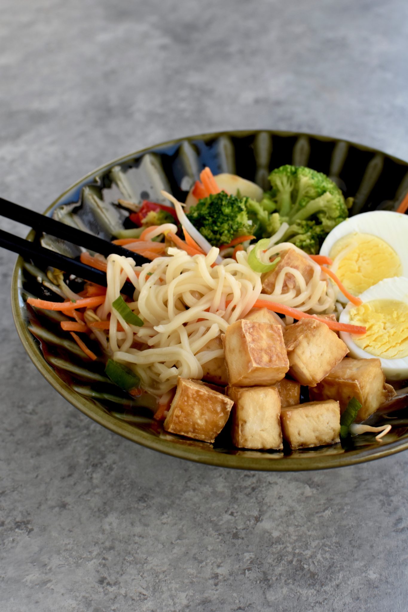 super simple veggiepacked ramen with roasted tofu cait's plate