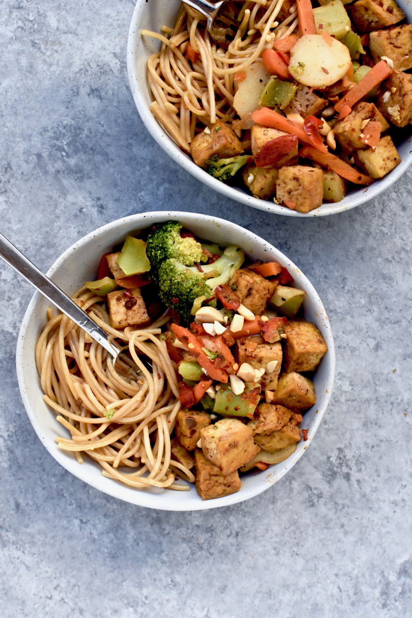 spicy tofu noodle stirfry cait's plate