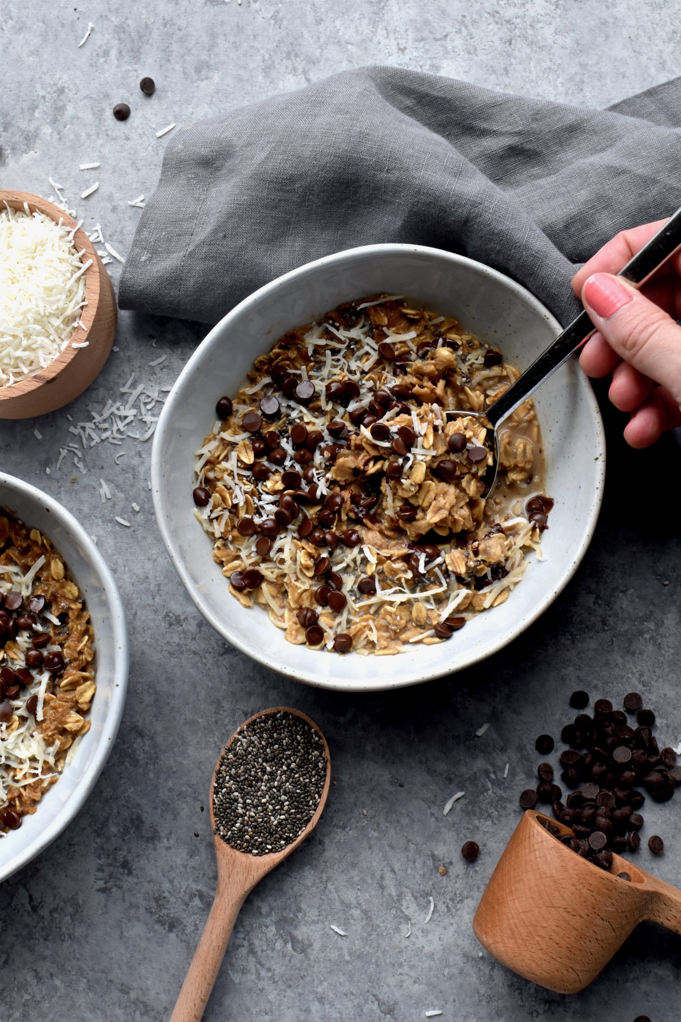 midnight mocha oatmeal bowls from nourishing superfood bowls cait's