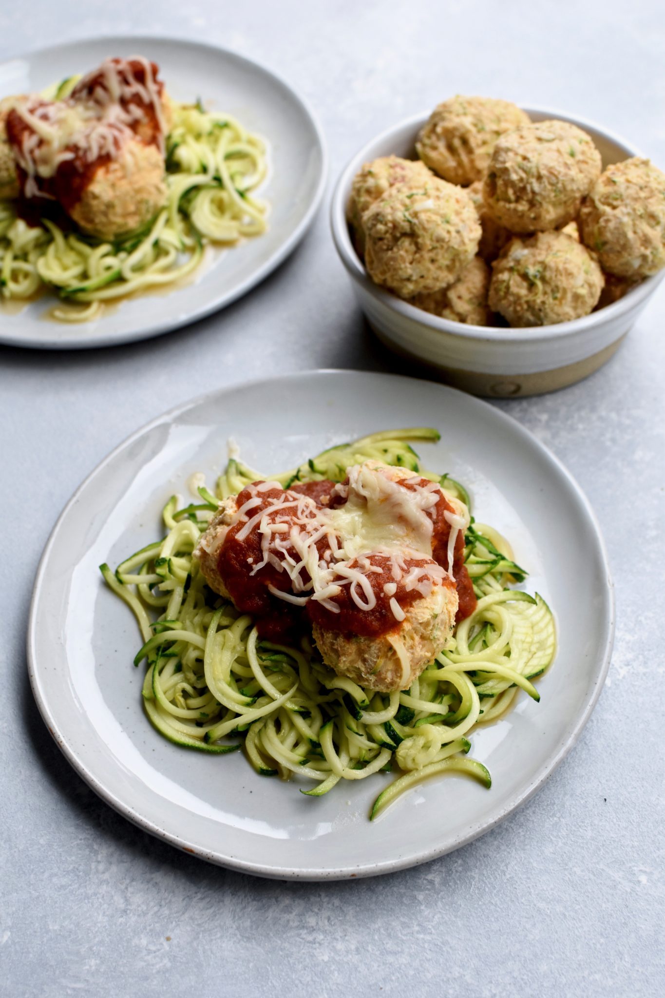 zucchini parmesan chicken meatballs cait's plate