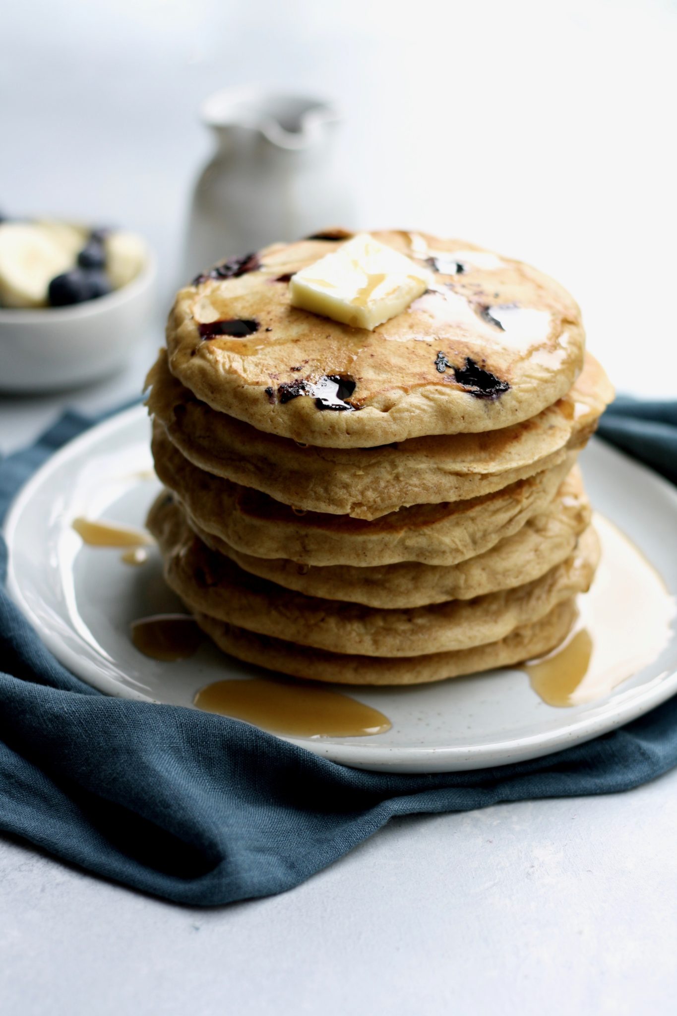 whole grain blueberry banana pancakes cait's plate