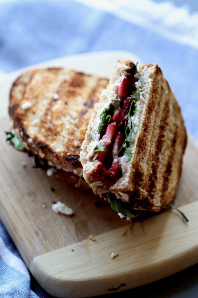 strawberry & arugula goat cheese panini cait's plate