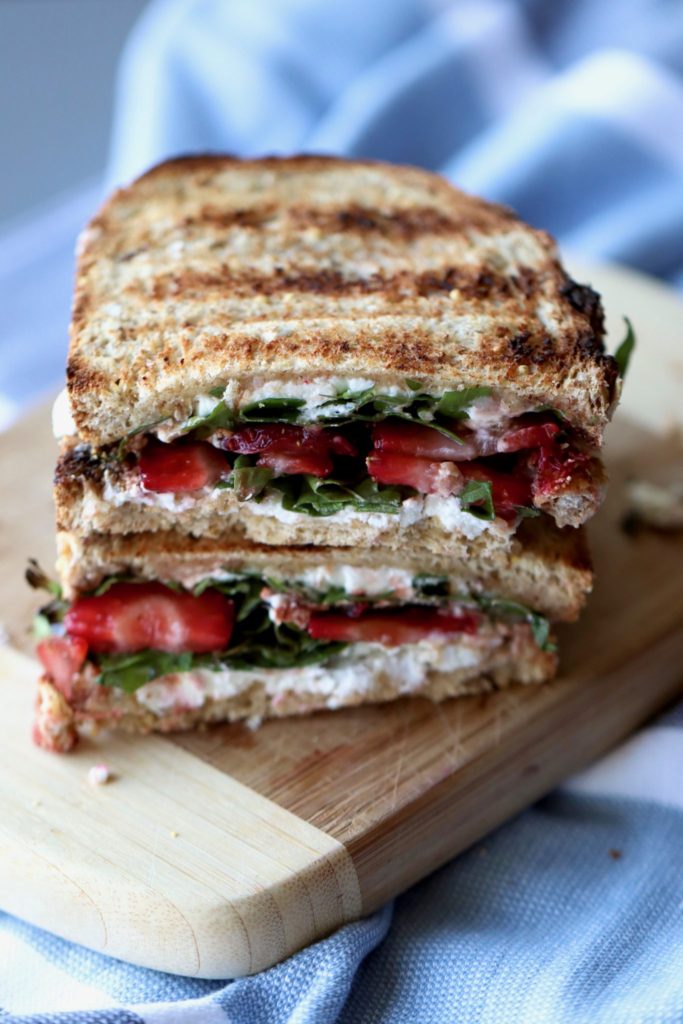 strawberry & arugula goat cheese panini cait's plate