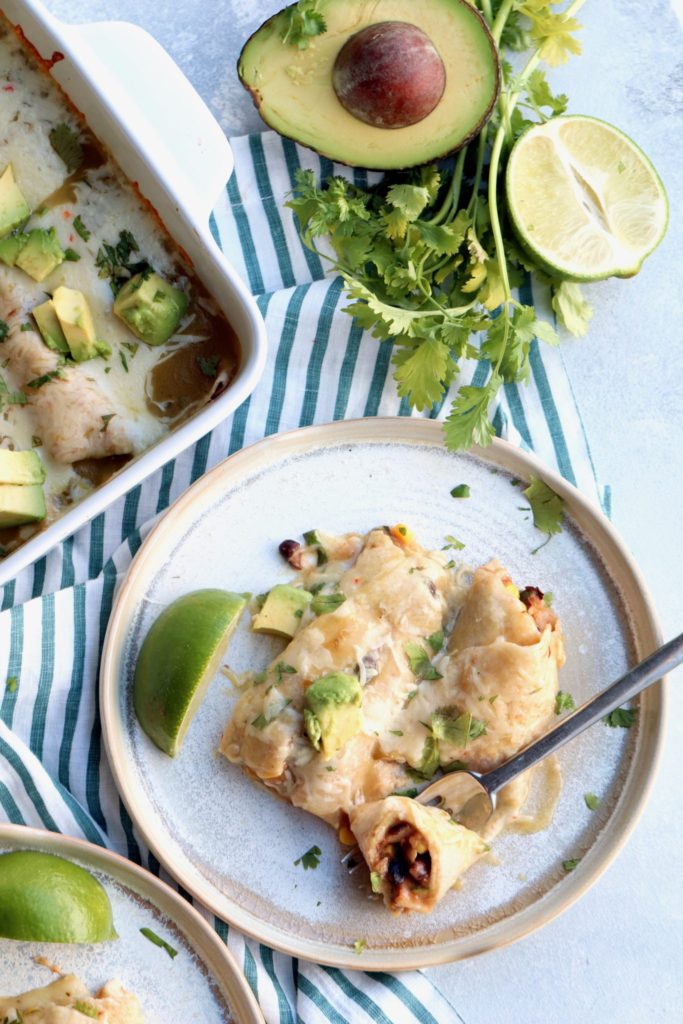 black bean, corn & zucchini enchiladas cait's plate
