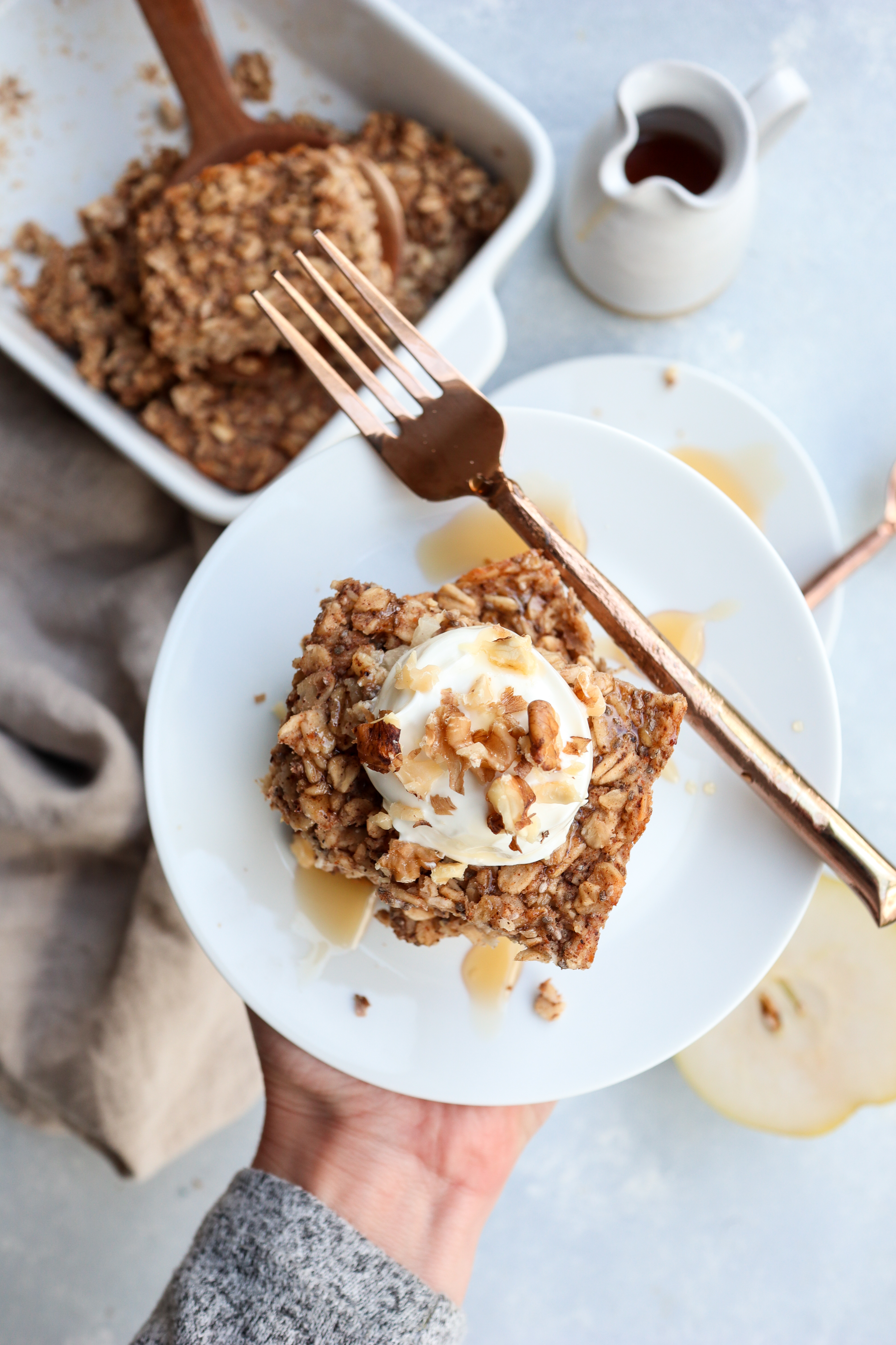 spiced pear baked oatmeal cait's plate