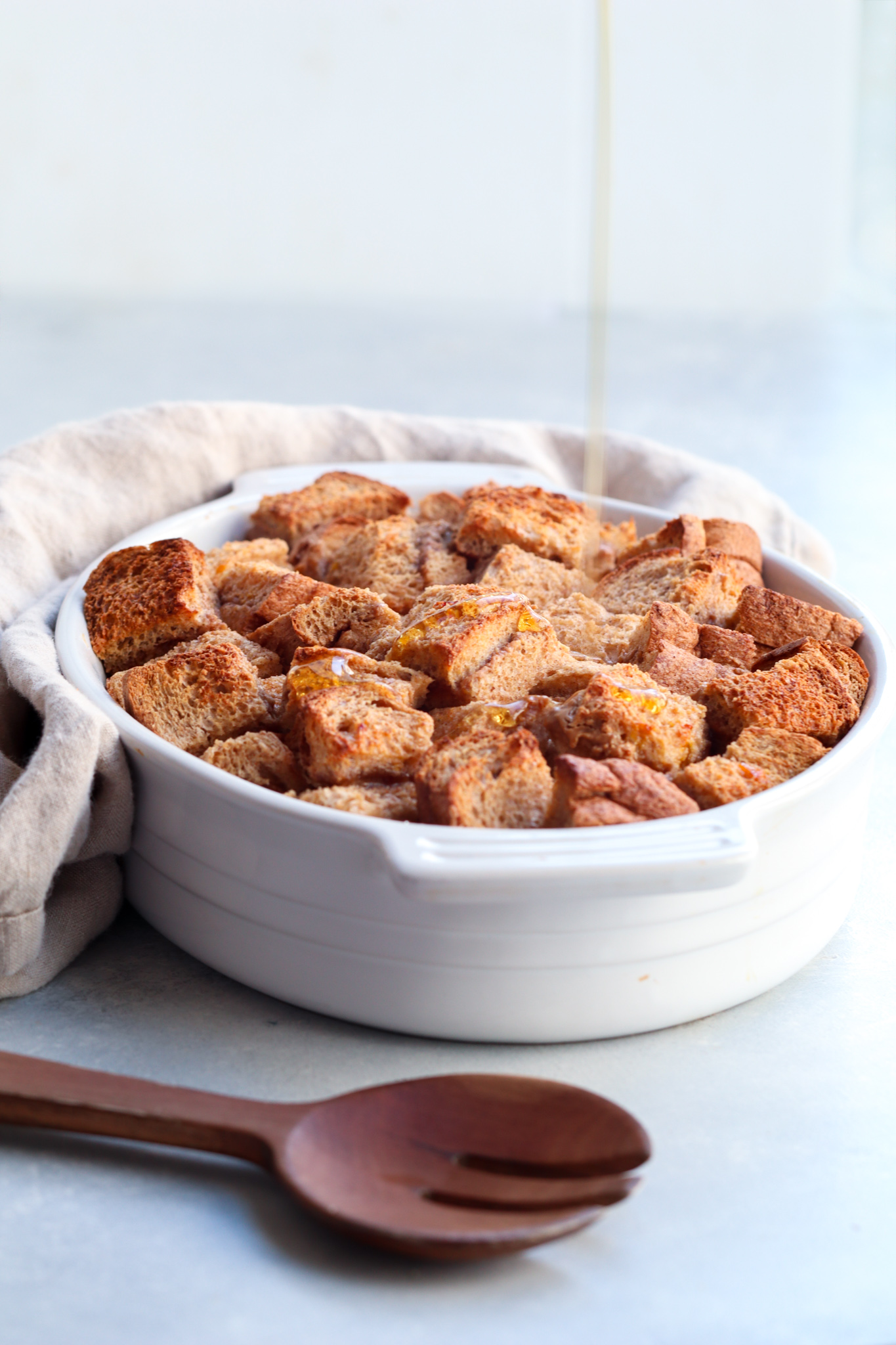 peanut butter cinnamon stuffed french toast bake cait's plate