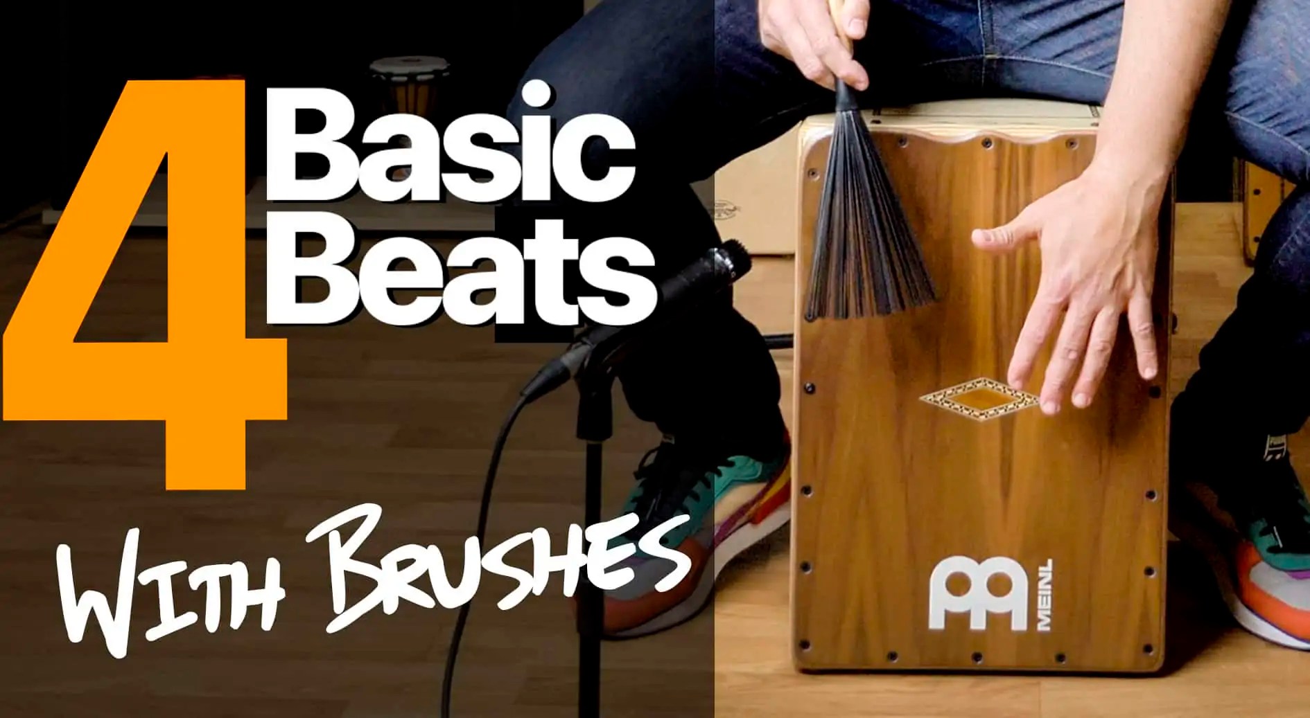 Learn 4 Basic Cajon Beats with Brushes Cajon Master