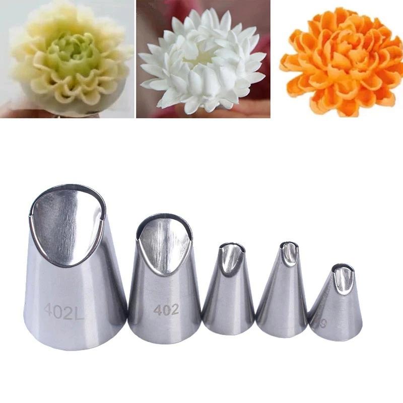 5 pcs set Flowers Cream Tips Stainless Steel Icing Piping Nozzles