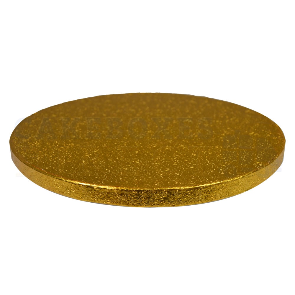 12" Gold Round Solid Board Cake Drums (Qty 5) Cake Boxes Direct Ltd