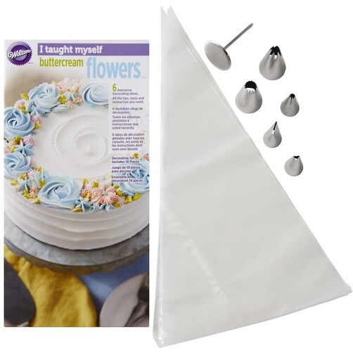Wilton I Taught Myself Buttercream Flowers Book & Tool Kit Cake