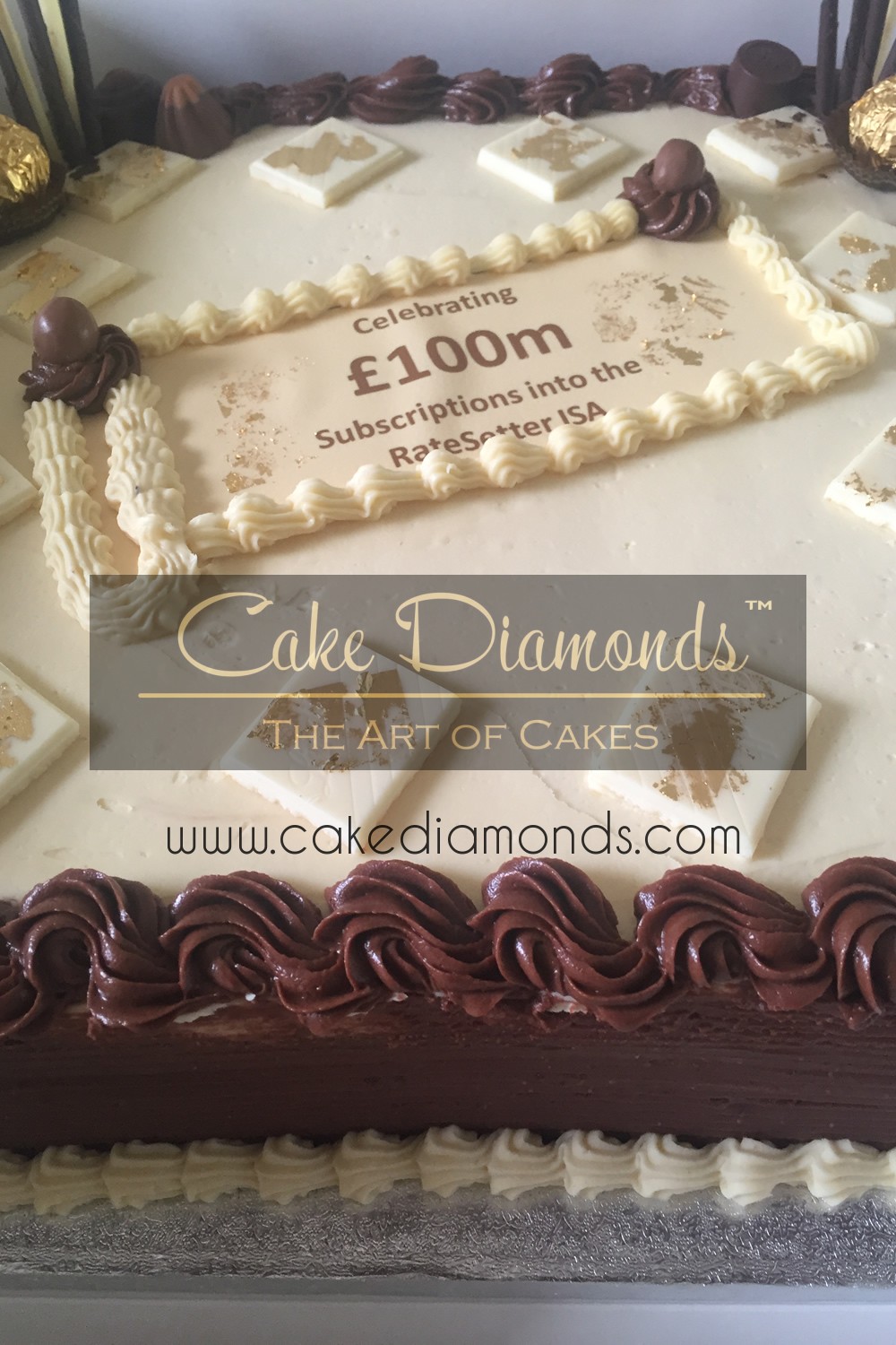 Ratesetter Chocolate Ganache with Lindt Chocolates Cake Diamonds