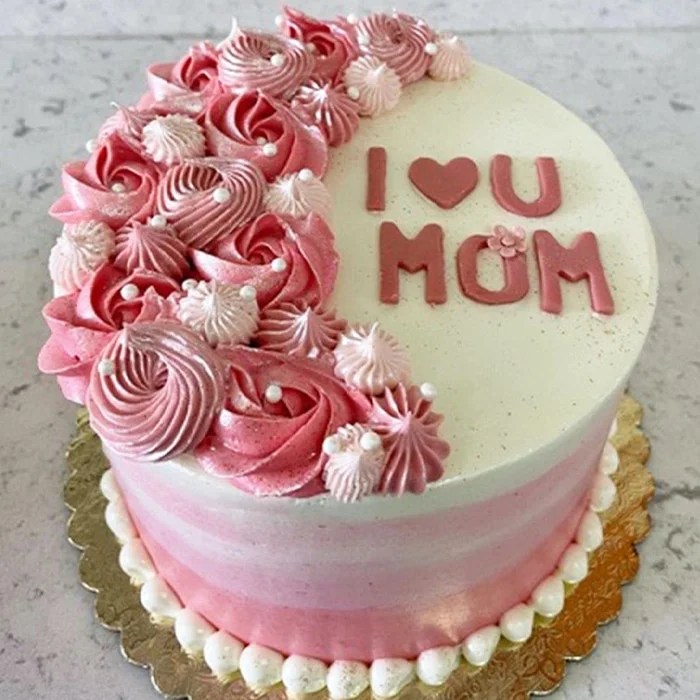 I Love You Mom Cake In Pink Theme Cake O Clock Best Customize