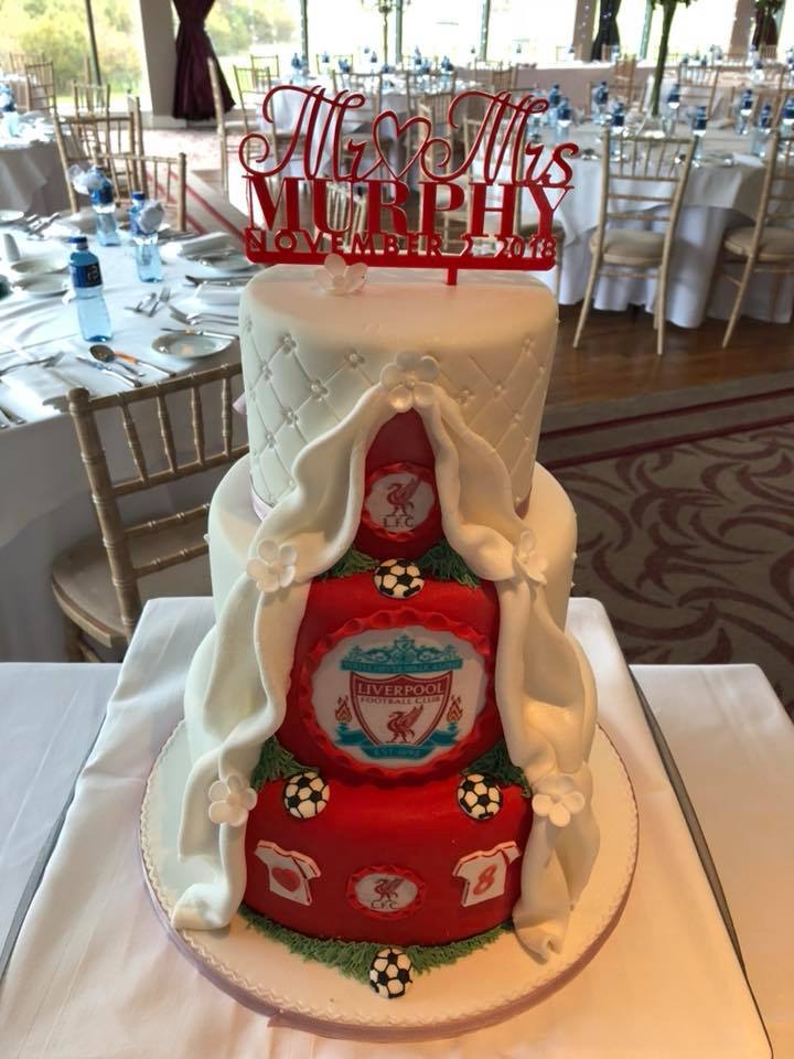 Football Themed Wedding Cake Rise