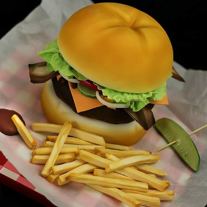 Junk Food Cake Gallery Pizza And Hamburger Cake Class Cakerschool