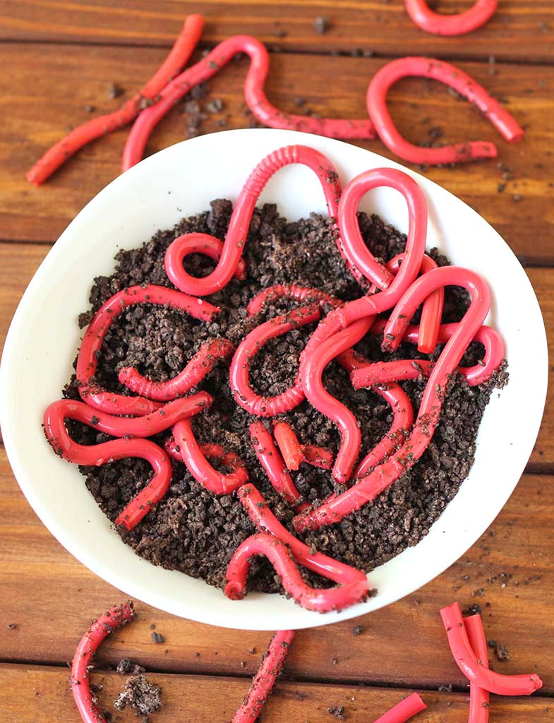 Jelly Worms with Oreo Dirt Cakescottage