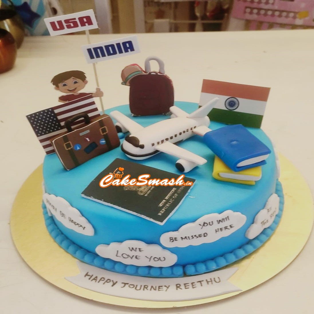 Bon Voyage CakeFarewell Cakes Online delivery HyderabadCakeSmash.in