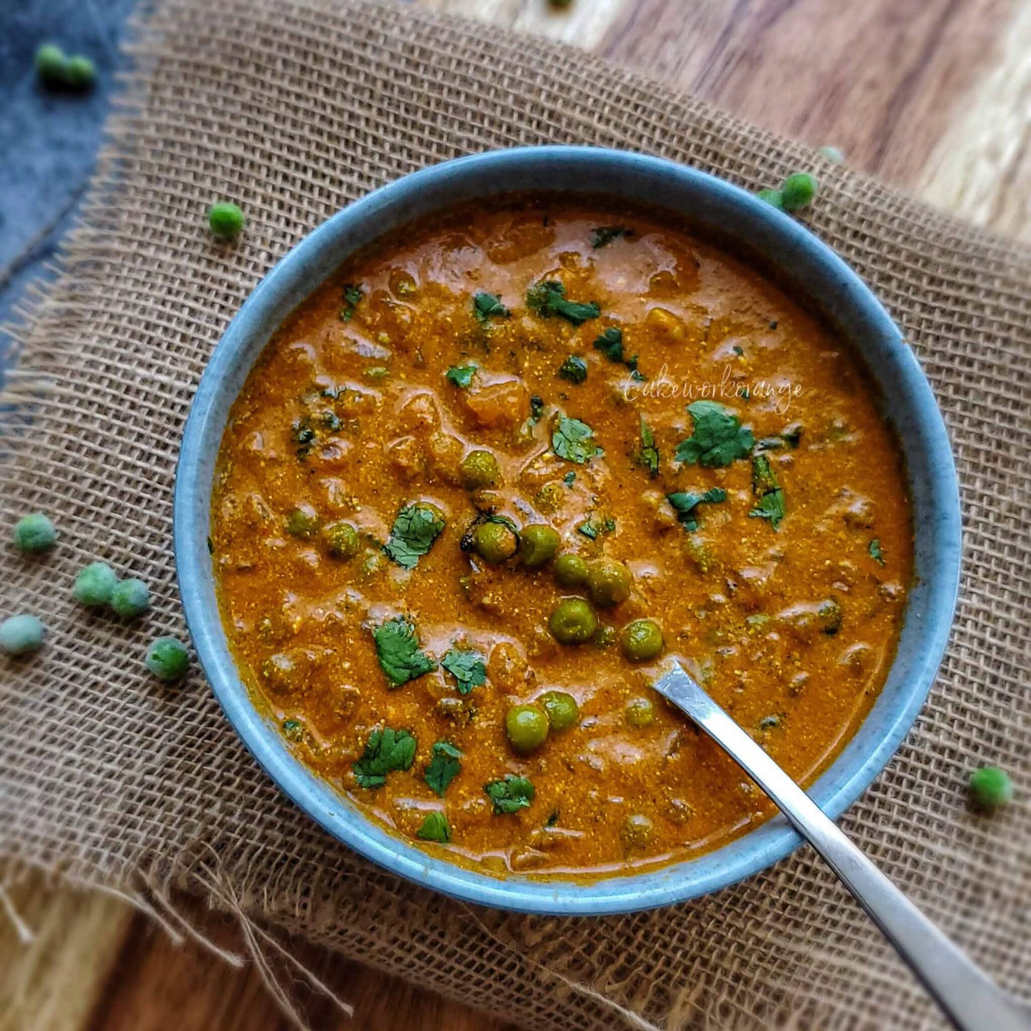 Green Peas Masala Restaurant Style Peas Gravy Cakeworkorange