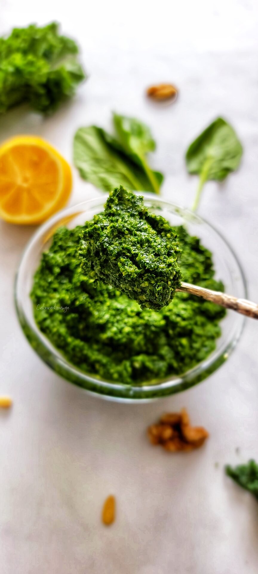 Homemade Spinach and Kale Pesto Cakeworkorange