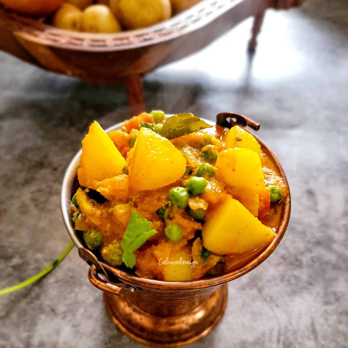 Potato Peas Kurma Urulai Pattani Masala Recipe Cakeworkorange