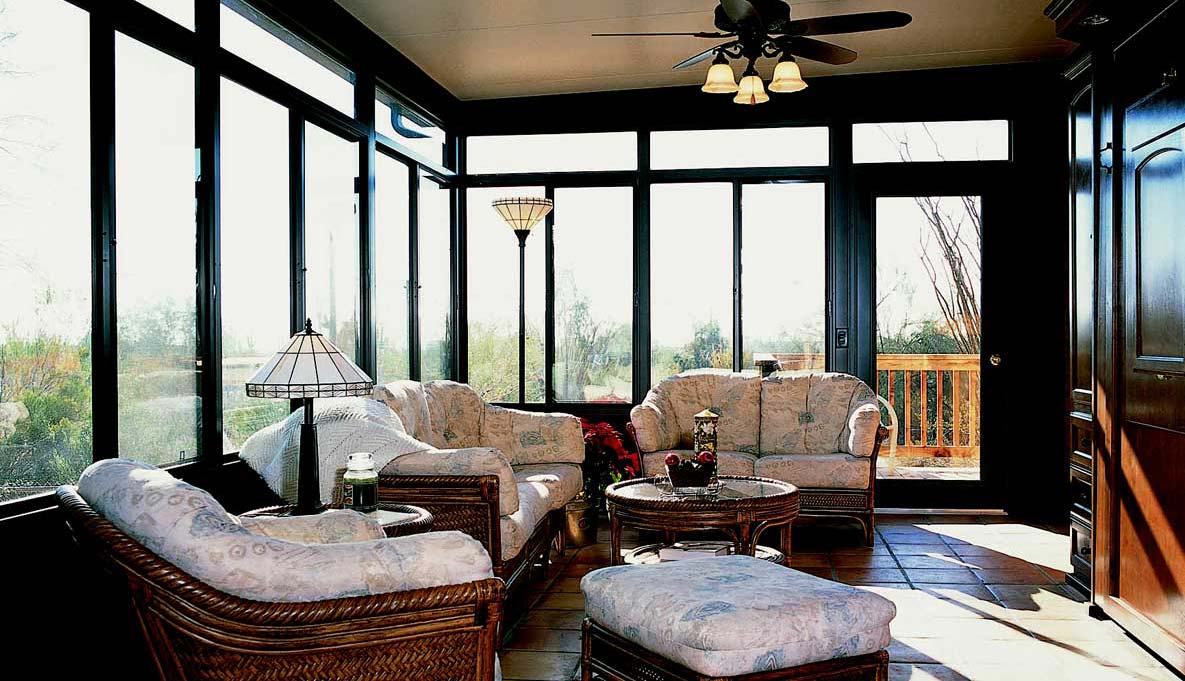 Aluminum Straight Eave Solid Roof Sunrooms & Patio Enclosures