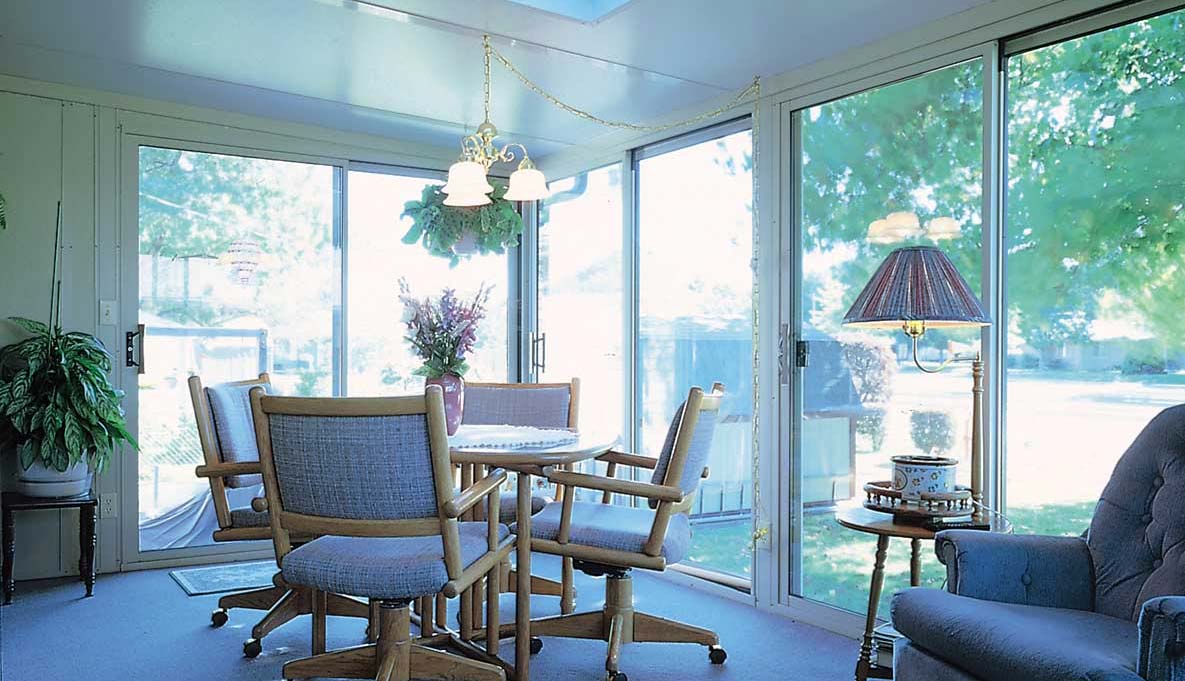 Aluminum Straight Eave Solid Roof Sunrooms & Patio Enclosures