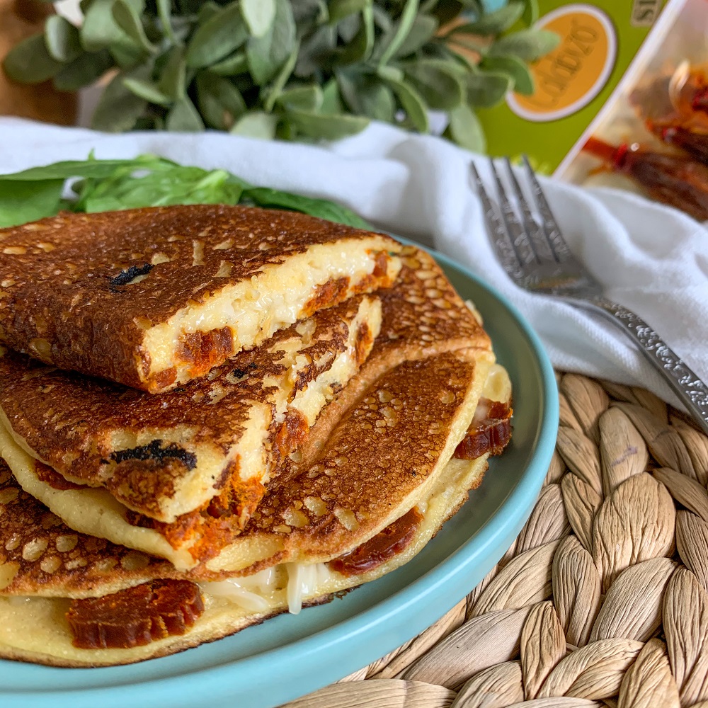 Tortilla francesa vegana de queso y